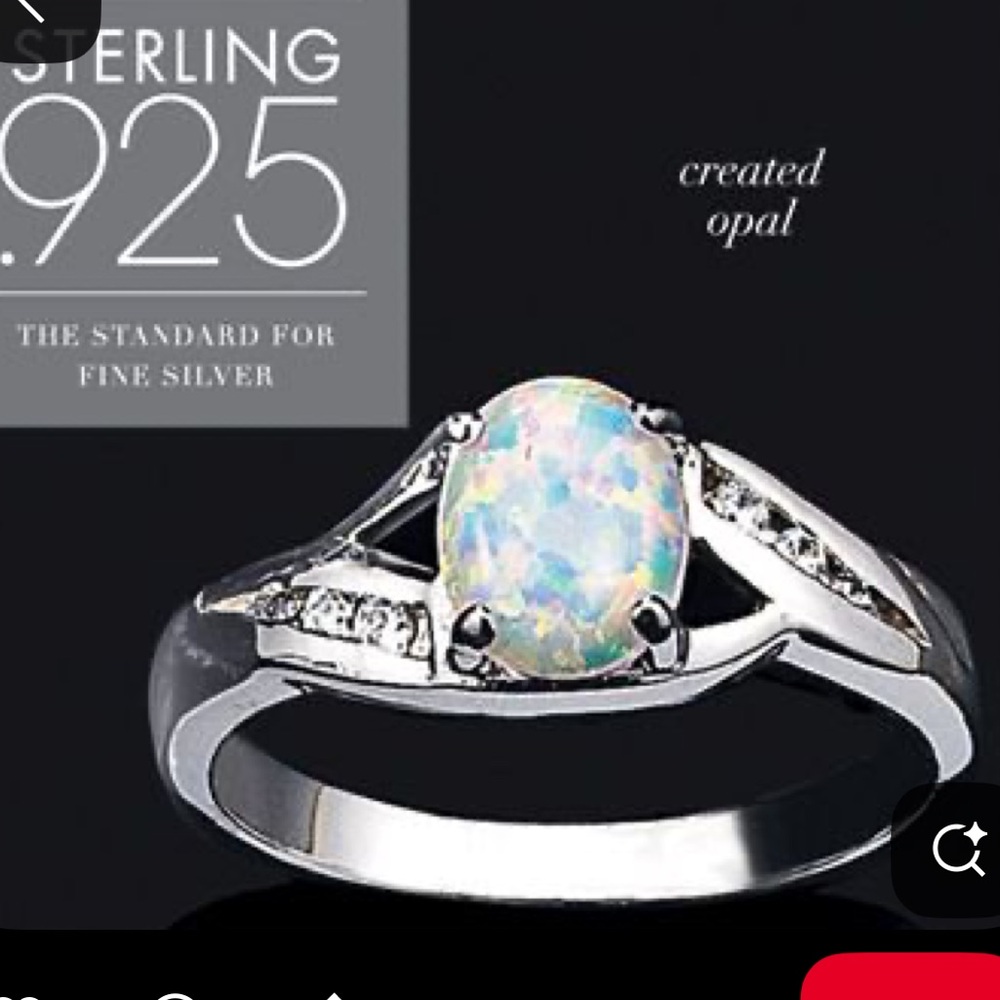 Avon Sterling Silver Opal Ring - Picture 3 of 9